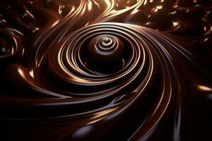 Indulgent Decadent dark chocolate swirl. Generate Ai photo