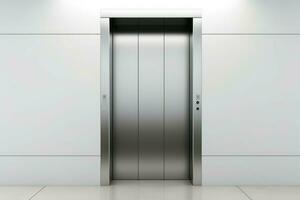 Reflective Elevator mockup background. Generate Ai photo