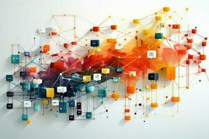 Dynamic Flow data network. Generate AI photo