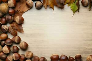 Rustic Chestnut background. Generate Ai photo