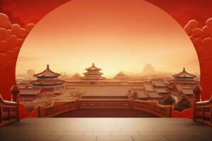 China day background. Generate Ai photo