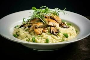 Chicken risotto. Generate Ai photo