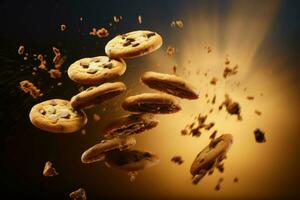 Irresistible Chocolate chip cookies. Generate Ai photo