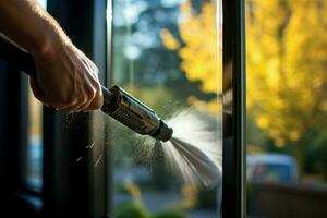 limpieza ventana servicio. generar ai foto