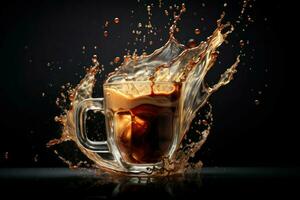 Hot coffee cup splash. Generate Ai photo