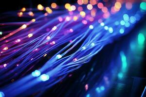 High-speed Connection fiber optic. Generate Ai photo