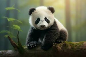 Cute baby panda. Generate Ai photo