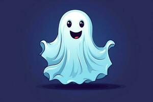 Cheerful Smiling 3d cartoon ghost. Generate Ai photo