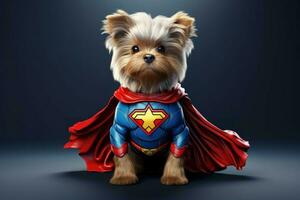 Adorable Cute dog superhero mascot. Generate AI photo