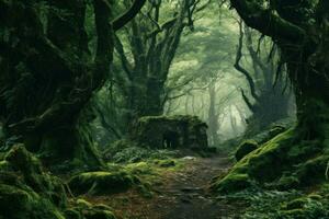 místico bosque druida. generar ai foto