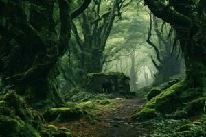 Mystical Forest druid. Generate Ai photo
