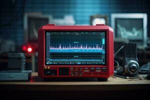 Bulky Ekg old monitor. Generate Ai photo