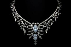 Timeless Elegant diamonds necklace. Generate Ai photo