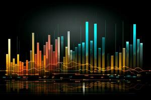 Complex Financial stock chart. Generate Ai photo