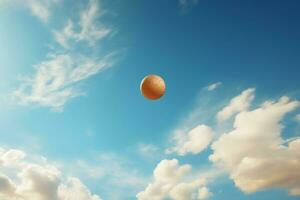 Swift Flying volleyball ball. Generate Ai photo