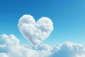 Whimsical Cloud heart shaped. Generate Ai photo