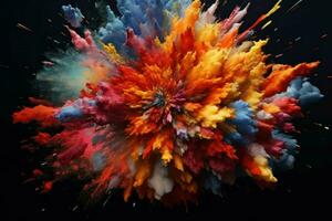 Vast Space colorful explosion. Powder color smoke photo