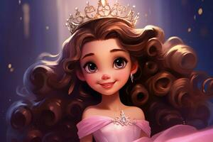 Enchanting Cute girl princess. Generate Ai photo