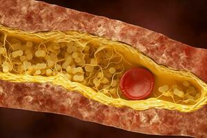 Cholesterol vein artery acute. Generate Ai photo