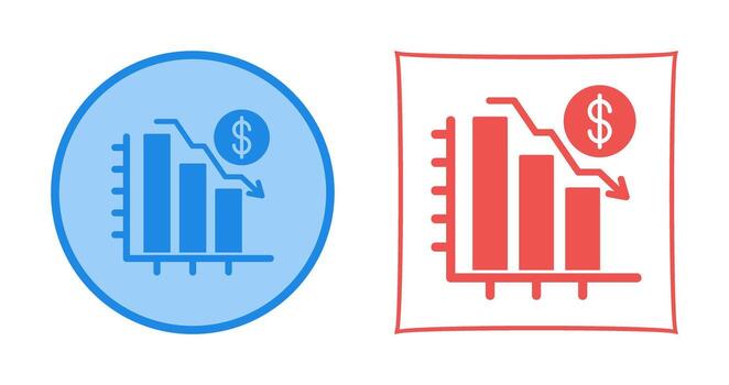gráfico abajo vector icono