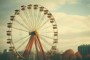 Ferris wheel city. Generate Ai photo