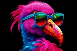 Chic Flamingo pink glasses. Generate Ai photo