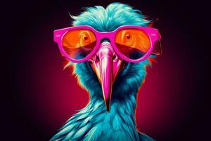 Stylish Flamingo pink glasses. Generate Ai photo