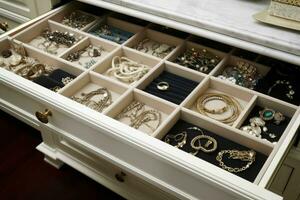 Jewelry drawer organizer treasure. Generate Ai photo