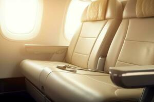 Plane business seats corporate. Generate Ai photo