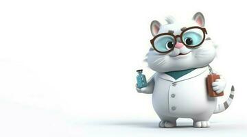 Fat cat doctor banner. Generate Ai photo