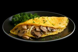 Mushroom omelette. Generate AI photo