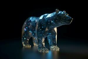 Transparent bear night stars. Generate Ai photo