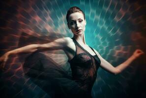 Ballerina black dress diamond. Generate Ai photo