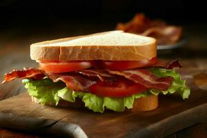 Sandwich classic bacon. Generate Ai photo