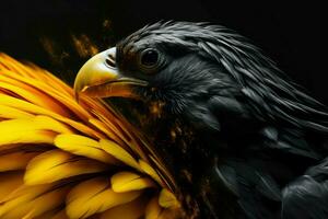 Eagle yellow black. Generate Ai photo