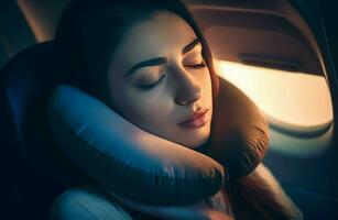 Woman pillow plane. Generate Ai photo