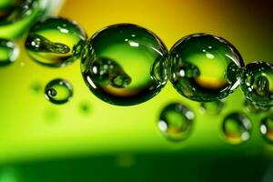 Green liquid bubbles. Generate Ai photo
