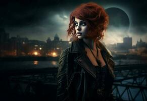 Girl dark gothic. Generate Ai photo