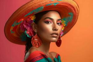 Photo mexican woman. Generate Ai