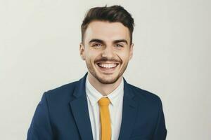 Male entrepreneur smiles. Generate Ai photo