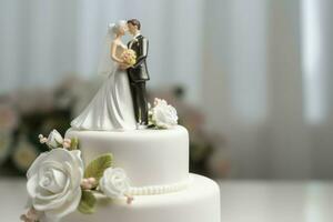 Bride groom wedding cake. Generate Ai photo
