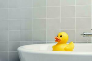 Yellow duck bath. Generate Ai photo