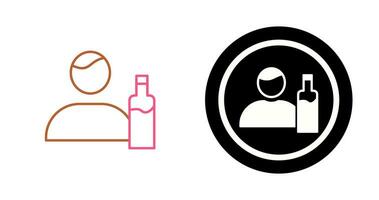 Unique Man And Drink Vector Icon