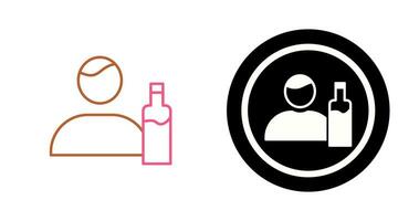 Unique Man And Drink Vector Icon