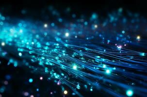 Fiber optics background with lots of light spots and bokeh AI Generated photo