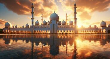 Grand Mosque in Abu Dhabi, United Arab Emirates AI Generated photo