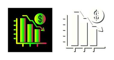 gráfico abajo vector icono