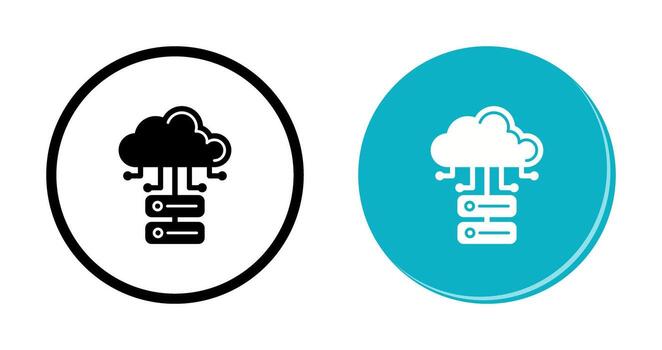 icono de vector de base de datos en la nube