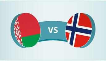 bielorrusia versus Noruega, equipo Deportes competencia concepto. vector
