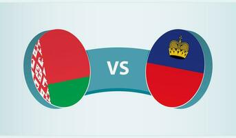 bielorrusia versus liechtenstein, equipo Deportes competencia concepto. vector